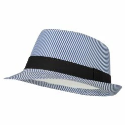Jeanne Simmons Kid's Striped Polyester Fedora Hat 17 Jeanne Simmons Kid's Striped Polyester Fedora Hat -Adams Shop po002cf blue 1 1