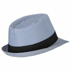 Jeanne Simmons Kid's Striped Polyester Fedora Hat 19 Jeanne Simmons Kid's Striped Polyester Fedora Hat -Adams Shop po002cf blue 3 1