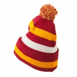 Artex Pom Pom Cuff Stripe Long Beanie -Adams Shop pp002bf berry 2