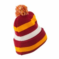 Artex Pom Pom Cuff Stripe Long Beanie -Adams Shop pp002bf berry 3
