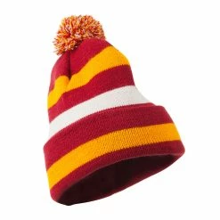 Artex Pom Pom Cuff Stripe Long Beanie -Adams Shop pp002bf berry 4