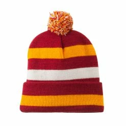 Artex Pom Pom Cuff Stripe Long Beanie -Adams Shop pp002bf berry 5