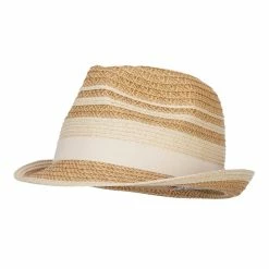 Hatiya Striped Tweed Paper Braid Fedora