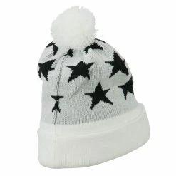 Hatiya Pom Pom Stars Long Cuff Beanie -Adams Shop ps002bf white 3
