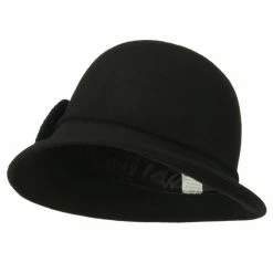 Jeanne Simmons Women's Petal Flower Felt Cloche -Adams Shop pt001cl black 4