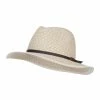 Hatiya Patterned Panama Hat With Buckle Band 2 Hatiya Patterned Panama Hat With Buckle Band -Adams Shop pt001pe beige 1