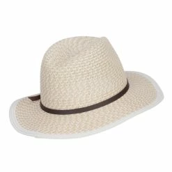 Hatiya Patterned Panama Hat With Buckle Band -Adams Shop pt001pe beige 3