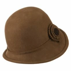 Jeanne Simmons Women's Petal Flower Felt Cloche -Adams Shop pt002cl brown 2