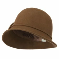 Jeanne Simmons Women's Petal Flower Felt Cloche -Adams Shop pt002cl brown 4