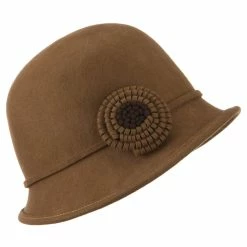 Jeanne Simmons Women's Petal Flower Felt Cloche -Adams Shop pt002cl brown 5