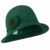 Jeanne Simmons Women's Petal Flower Felt Cloche -Adams Shop pt003cl green 1