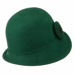Jeanne Simmons Women's Petal Flower Felt Cloche -Adams Shop pt003cl green 2