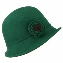 Jeanne Simmons Women's Petal Flower Felt Cloche -Adams Shop pt003cl green 5