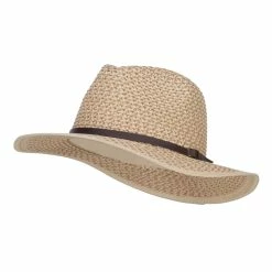 Hatiya Patterned Panama Hat With Buckle Band -Adams Shop pt003pe tan 1