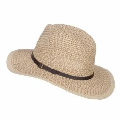 Hatiya Patterned Panama Hat With Buckle Band -Adams Shop pt003pe tan 2