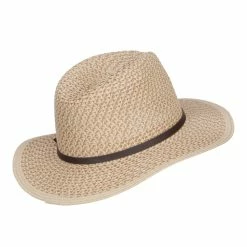 Hatiya Patterned Panama Hat With Buckle Band -Adams Shop pt003pe tan 3