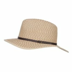 Hatiya Patterned Panama Hat With Buckle Band -Adams Shop pt003pe tan 5