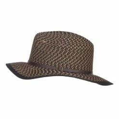 Hatiya Patterned Panama Hat With Buckle Band -Adams Shop pt004pe black 5