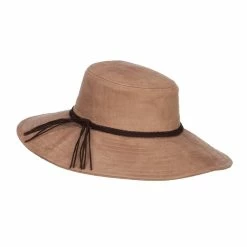 Something Special Wide Brim Poly Suede Hat -Adams Shop py002fp camel 2 3