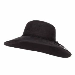 Something Special Wide Brim Poly Suede Hat -Adams Shop py003fp black 1 3