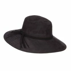 Something Special Wide Brim Poly Suede Hat -Adams Shop py003fp black 2 3