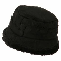 Jeanne Simmons Women's Faux Suede Bucket Hat -Adams Shop qw001bh black 2