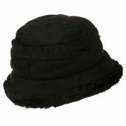 Jeanne Simmons Women's Faux Suede Bucket Hat -Adams Shop qw001bh black 3