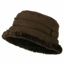 Jeanne Simmons Women's Faux Suede Bucket Hat -Adams Shop qw002bh brown 1