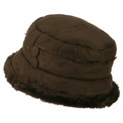 Jeanne Simmons Women's Faux Suede Bucket Hat -Adams Shop qw002bh brown 2