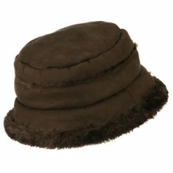 Jeanne Simmons Women's Faux Suede Bucket Hat -Adams Shop qw002bh brown 3