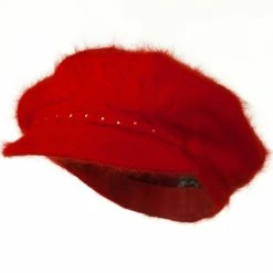 Something Special Rhinestones Angora Newsboy Hat