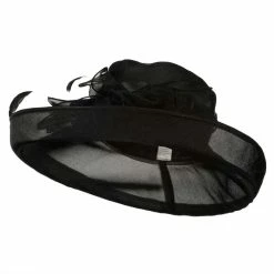 Jeanne Simmons Fancy Decoration Rolled Up Brim Organza Hat