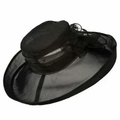 Jeanne Simmons Fancy Decoration Rolled Up Brim Organza Hat -Adams Shop rb001fy 3
