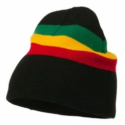JFH Rasta Center Striped Beanie -Adams Shop rc001ms black 1