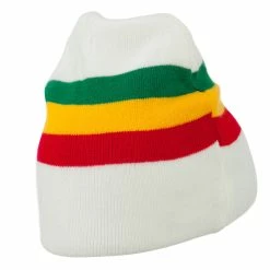 JFH Rasta Center Striped Beanie -Adams Shop rc002ms white 3