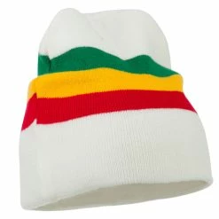 JFH Rasta Center Striped Beanie -Adams Shop rc002ms white 4