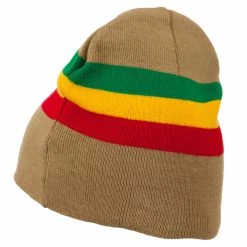JFH Rasta Center Striped Beanie -Adams Shop rc003ms khaki 2