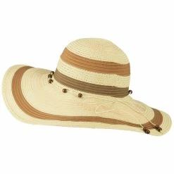 Jeanne Simmons Striped Beads Paper Braid Hat 8 Jeanne Simmons Striped Beads Paper Braid Hat -Adams Shop rd001fw natural 2