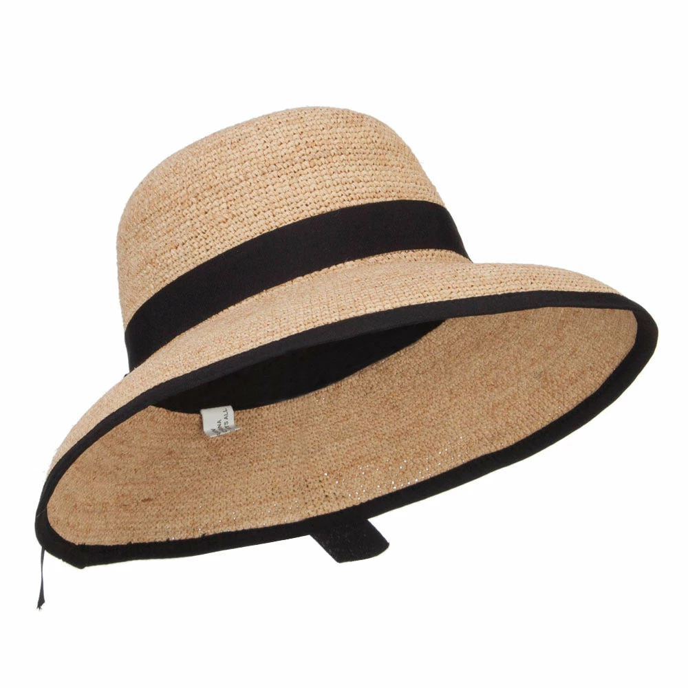 Jeanne Simmons Wide Brim Raffia Straw Bucket Cloche 6 Jeanne Simmons Wide Brim Raffia Straw Bucket Cloche - Image 4