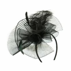 Something Special Feather And Flower Ruffle Fascinator -Adams Shop rf001df black 2