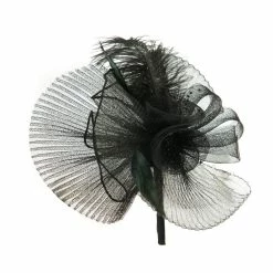 Something Special Feather And Flower Ruffle Fascinator -Adams Shop rf001df black 3