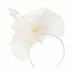 Something Special Feather And Flower Ruffle Fascinator -Adams Shop rf003df cream 1