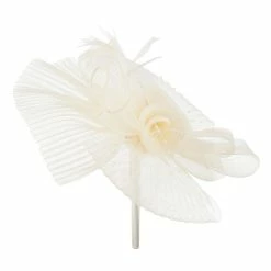 Something Special Feather And Flower Ruffle Fascinator -Adams Shop rf003df cream 3