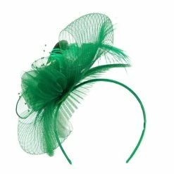 Something Special Feather And Flower Ruffle Fascinator -Adams Shop rf004df green 1