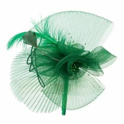 Something Special Feather And Flower Ruffle Fascinator -Adams Shop rf004df green 3