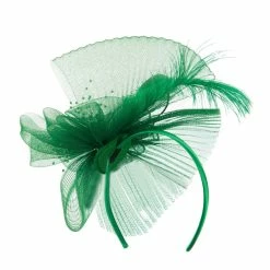 Something Special Feather And Flower Ruffle Fascinator -Adams Shop rf004df green 4