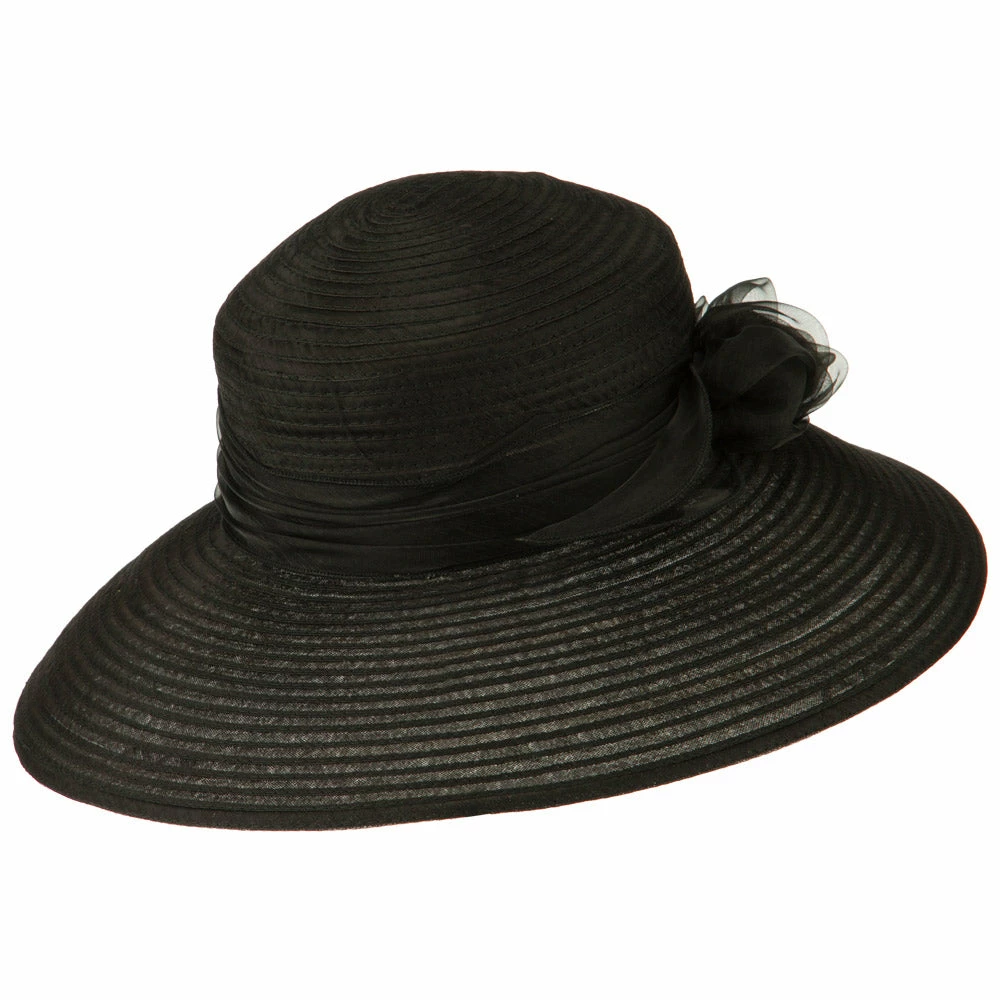 Jeanne Simmons Rose Bow Accent Organza Hat 4 Jeanne Simmons Rose Bow Accent Organza Hat - Image 2