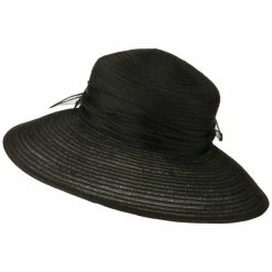 Jeanne Simmons Rose Bow Accent Organza Hat 14 Jeanne Simmons Rose Bow Accent Organza Hat -Adams Shop rg001fy black 3