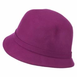 Something Special Women's Wool Felt Cloche With Rhinestone Flower -Adams Shop rh001cl magenta 3