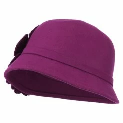 Something Special Women's Wool Felt Cloche With Rhinestone Flower -Adams Shop rh001cl magenta 4